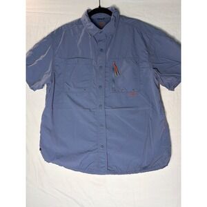 Ozark Trail mens sz L Blue Hiking short sleeve nylon shirt outdoors